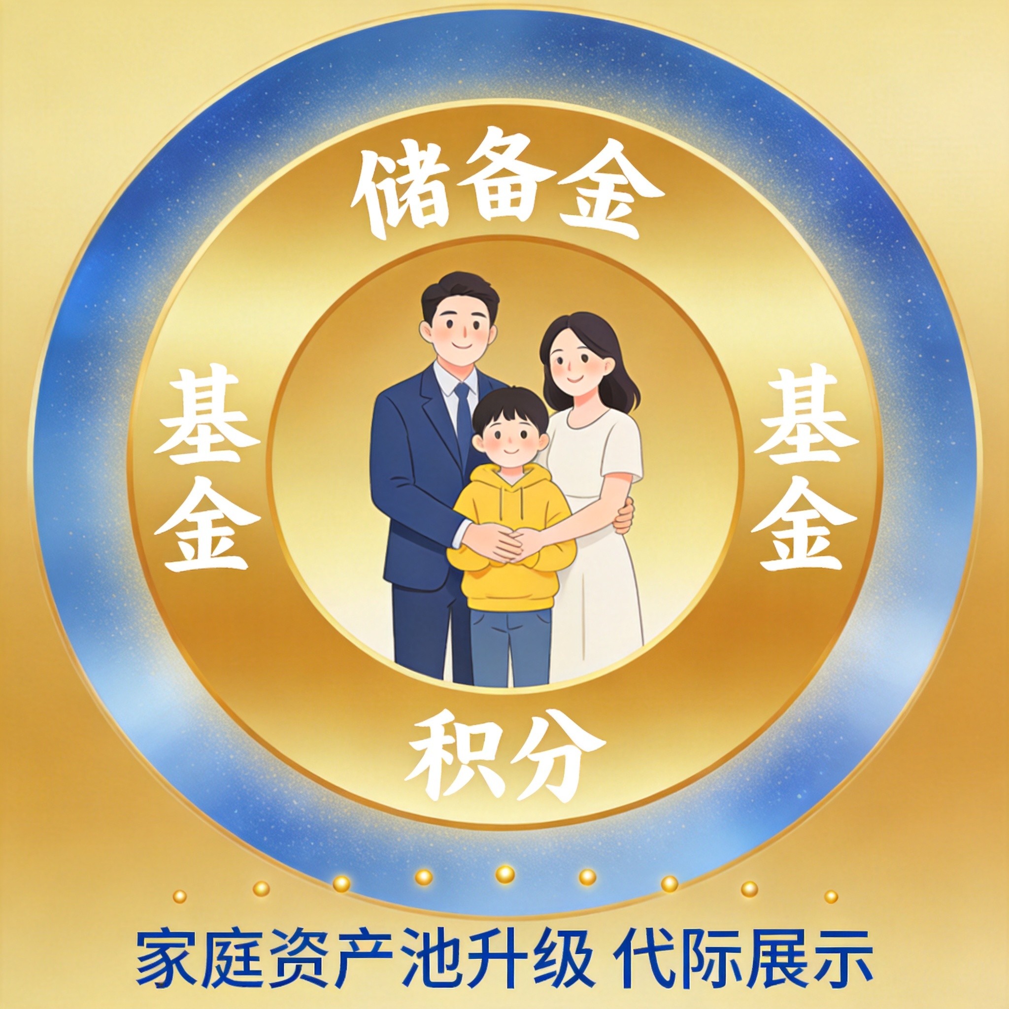 业主小程序"家庭资产池"升级:储备金、基金、积分三类资产代际展示